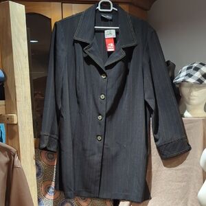 Elegant Black Pinstripe Blazer